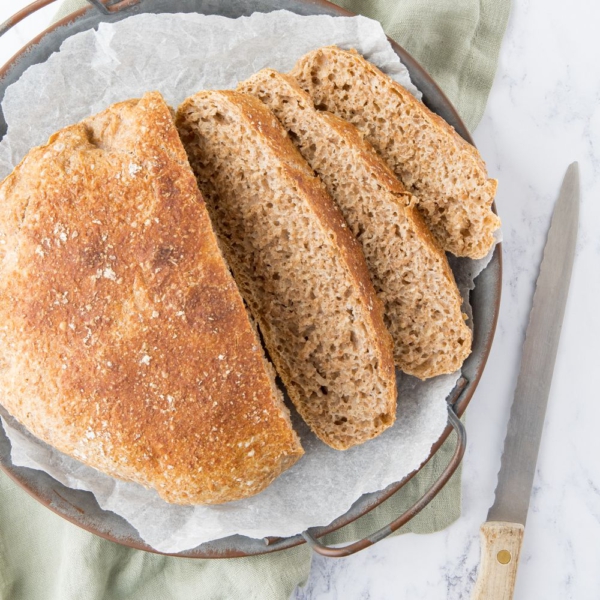 Volkoren no-knead bread (brood zonder kneden)