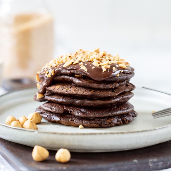 Chocolade-hazelnoot pancakes