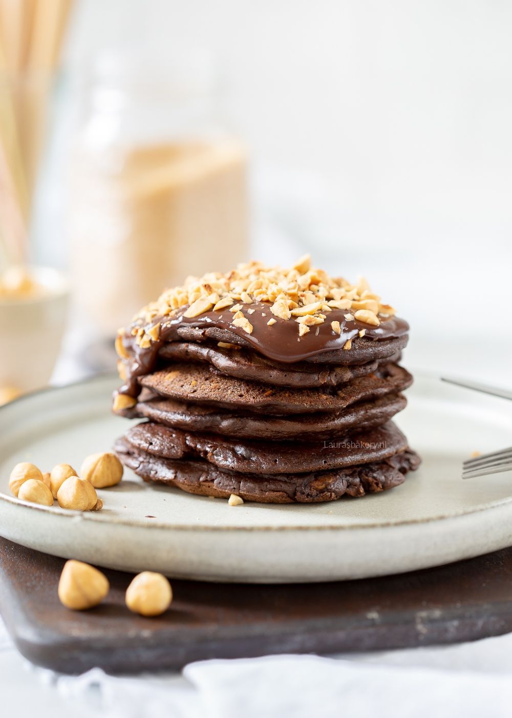 Chocolade-hazelnoot pancakes