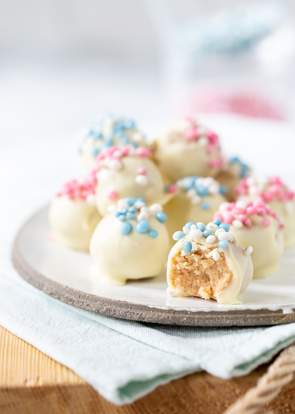 Beschuit met muisjes baby truffels