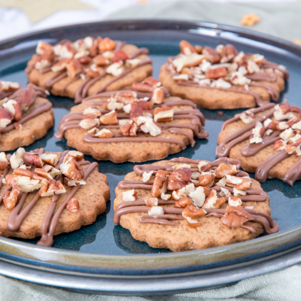 Chocolade-pecan gingerbread koekjes