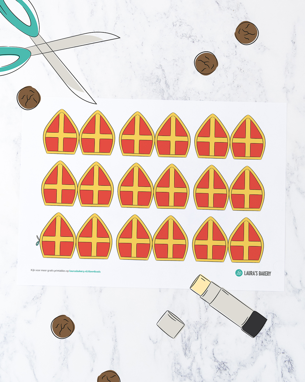 slang Socialistisch Haalbaar Printable: mijter cupcake toppers - Laura's Bakery