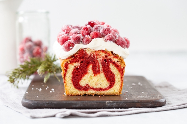Kerst marmercake met gesuikerde cranberry's