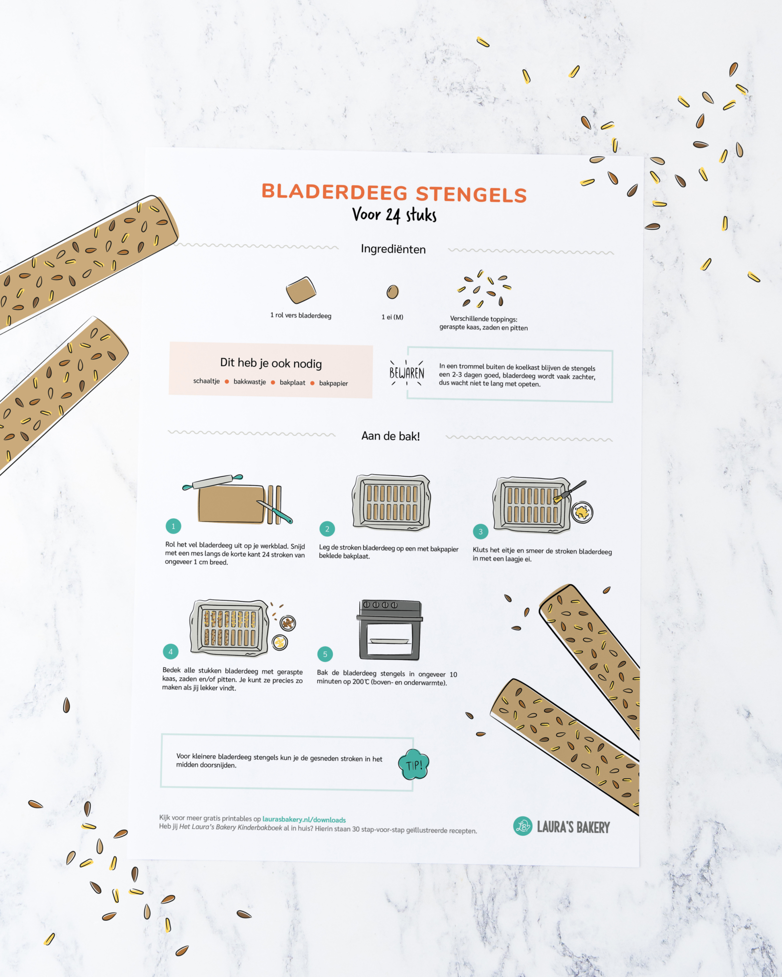 Printable: bladerdeegstengels