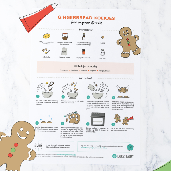 Printable: gingerbread koekjes recept