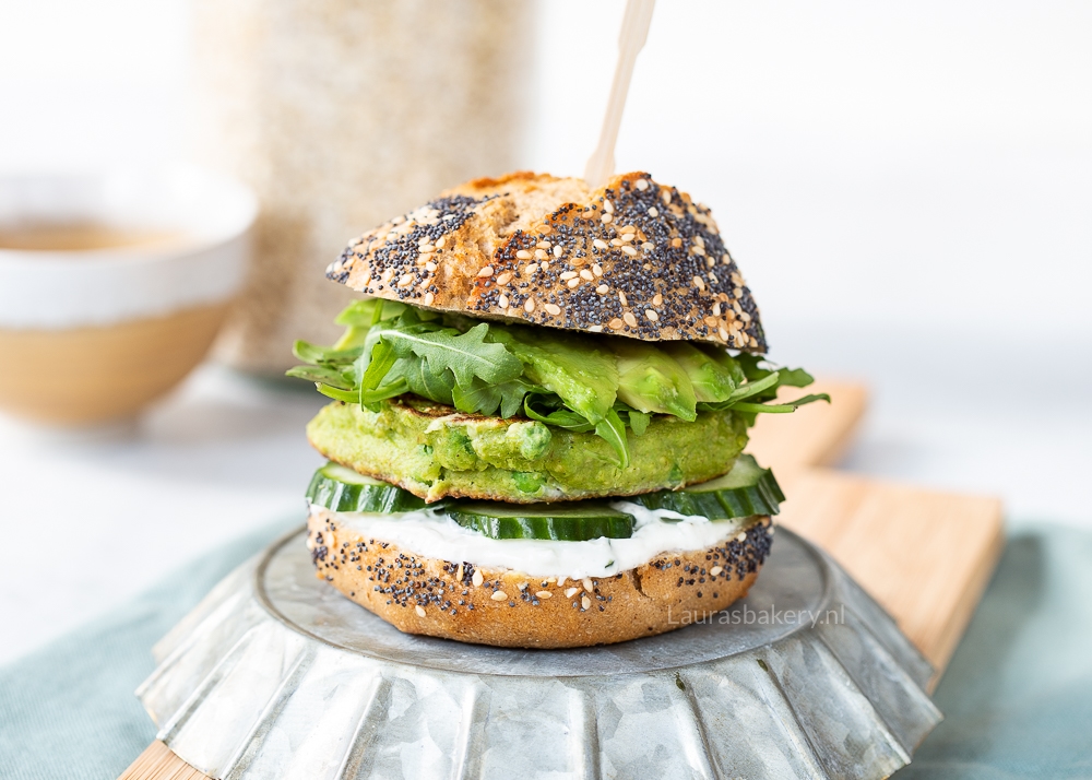 Vegetarische groene havermoutburger (3) watermerk