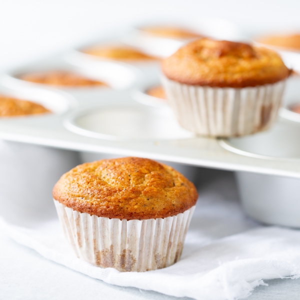 Citroen-maanzaad bananenbrood muffins