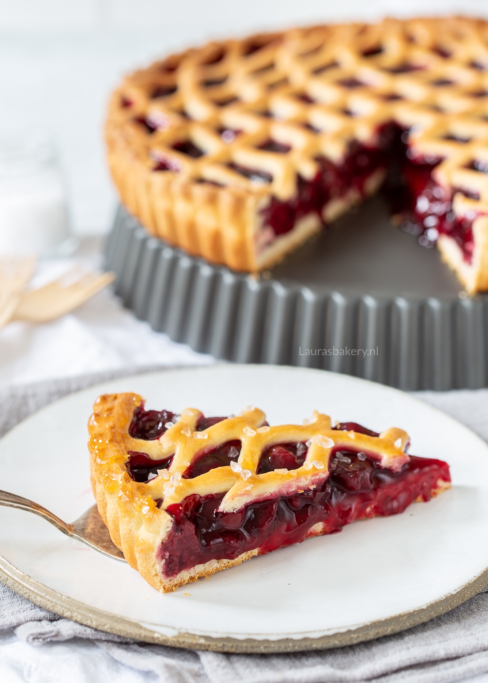Klassieke kersenvlaai