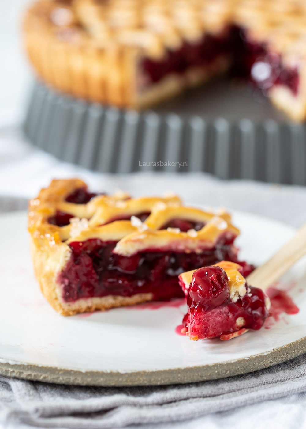 Klassieke kersenvlaai