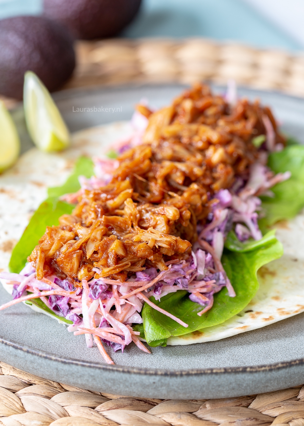 Pulled jackfruit wraps