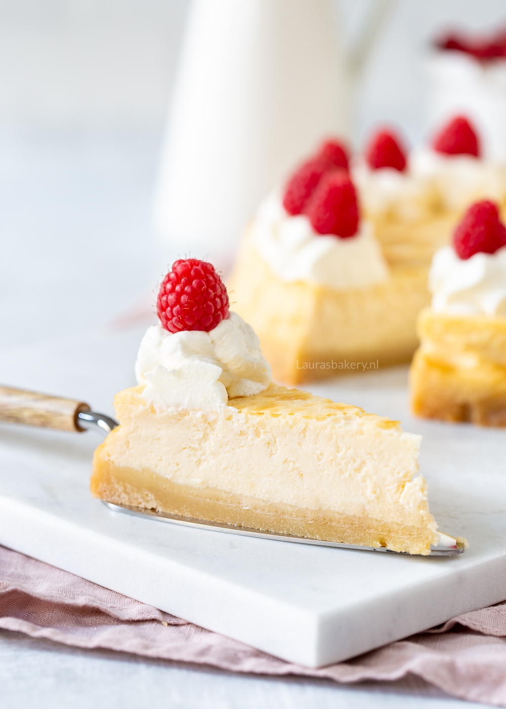 Cheesecake met een boterkoekbodem