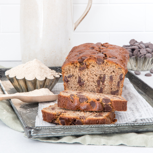 Glutenvrije chocolate chip cake (met bananenmeel)