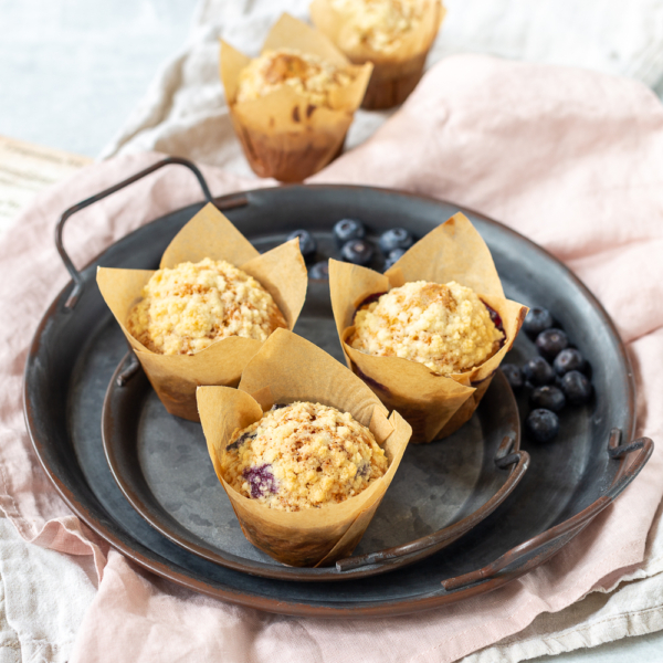 Blauwe bessen kruimelmuffins (blueberry streusel muffins)
