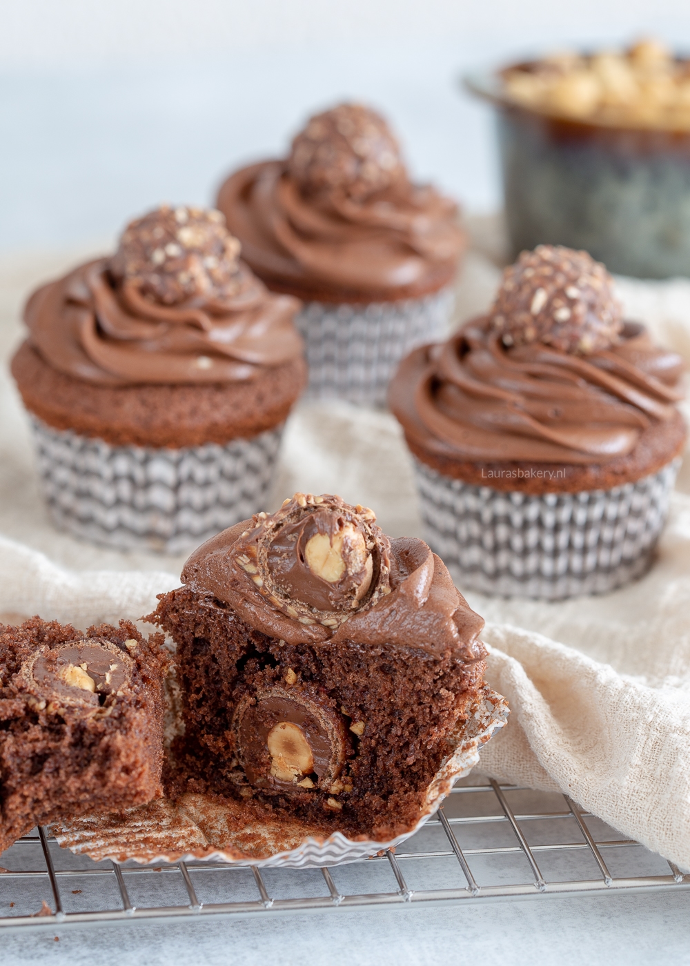 Ferrero Rocher chocolade cupcakes