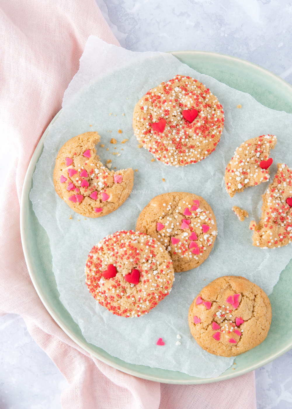 Mini chocolate chip koekjes voor Valentijn
