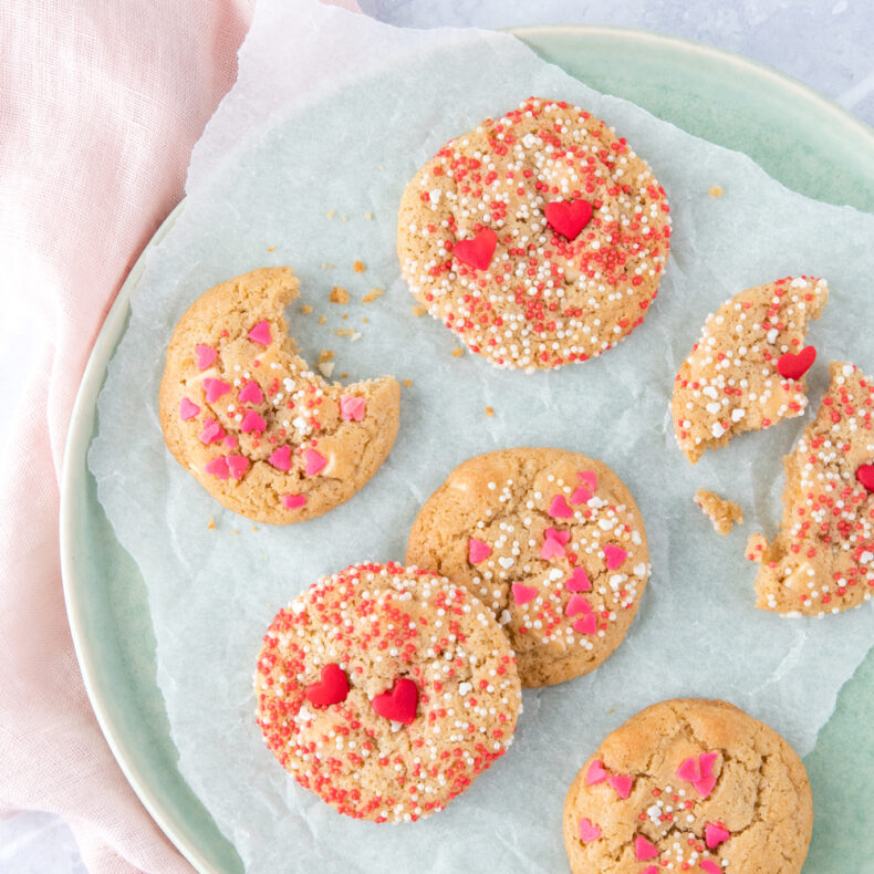 Mini chocolate chip koekjes voor Valentijn