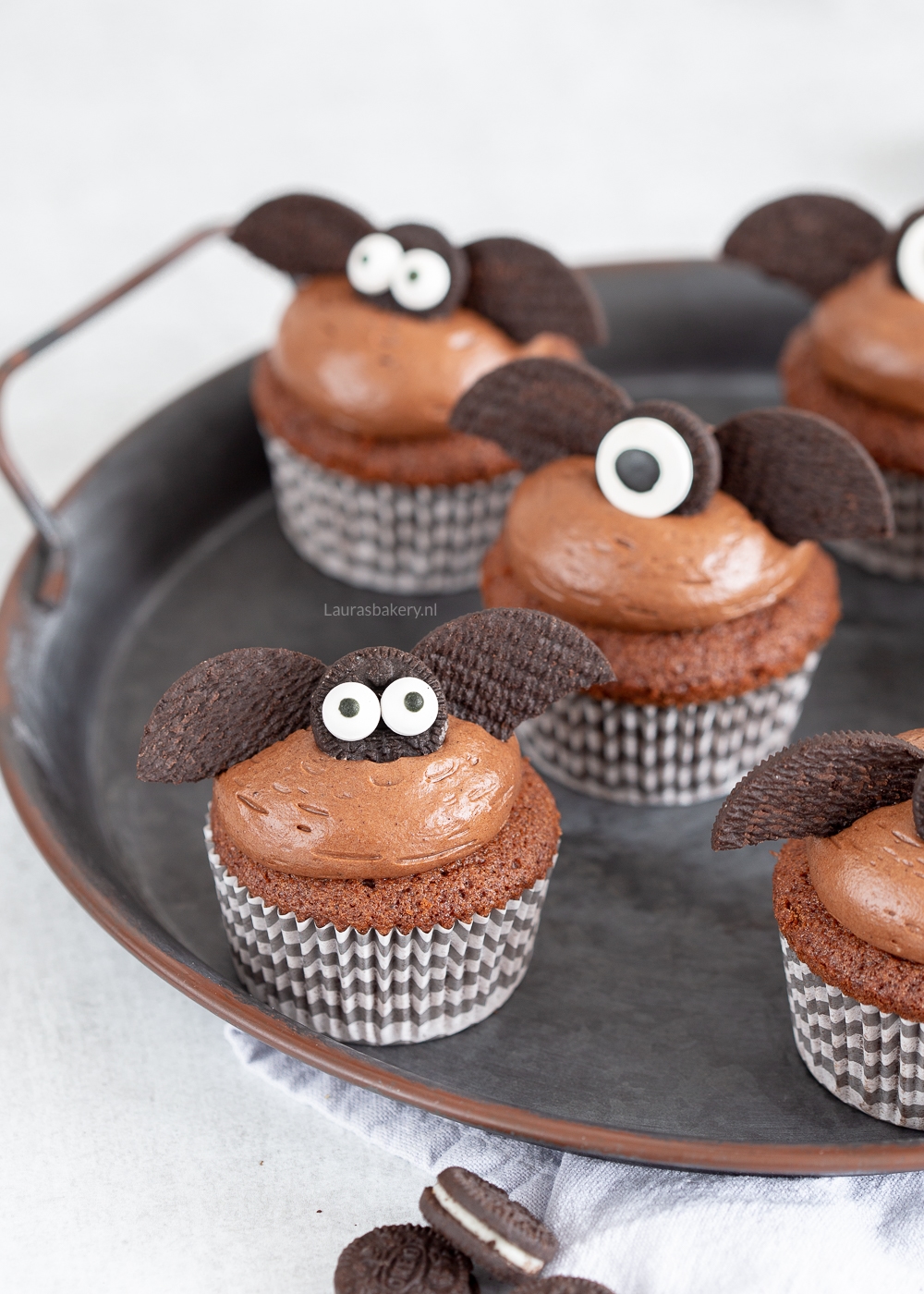 Chocolade vleermuis cupcakes