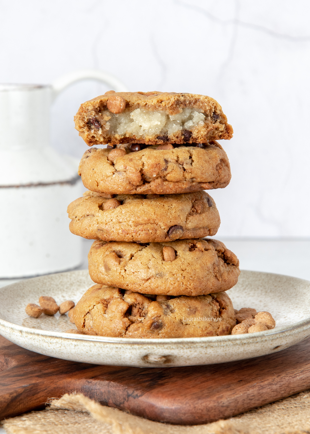 Gevuld speculaas chocolate chip koeken