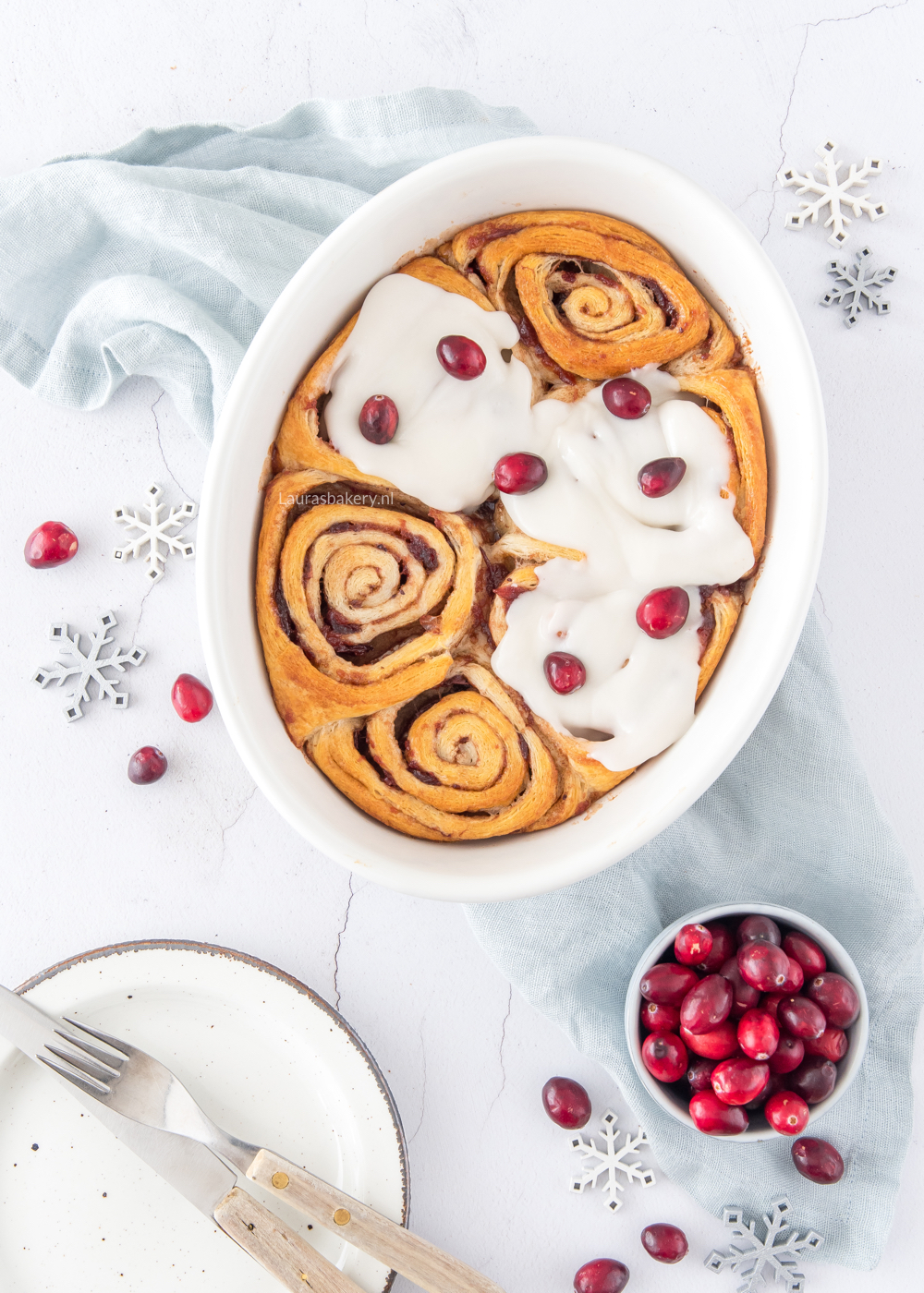 Snelle cranberry cinnamon rolls