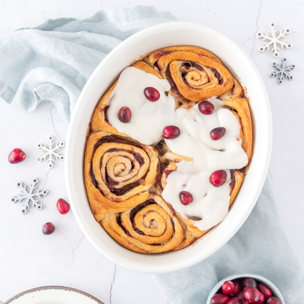 Snelle cranberry cinnamon rolls kerstbrunch recepten