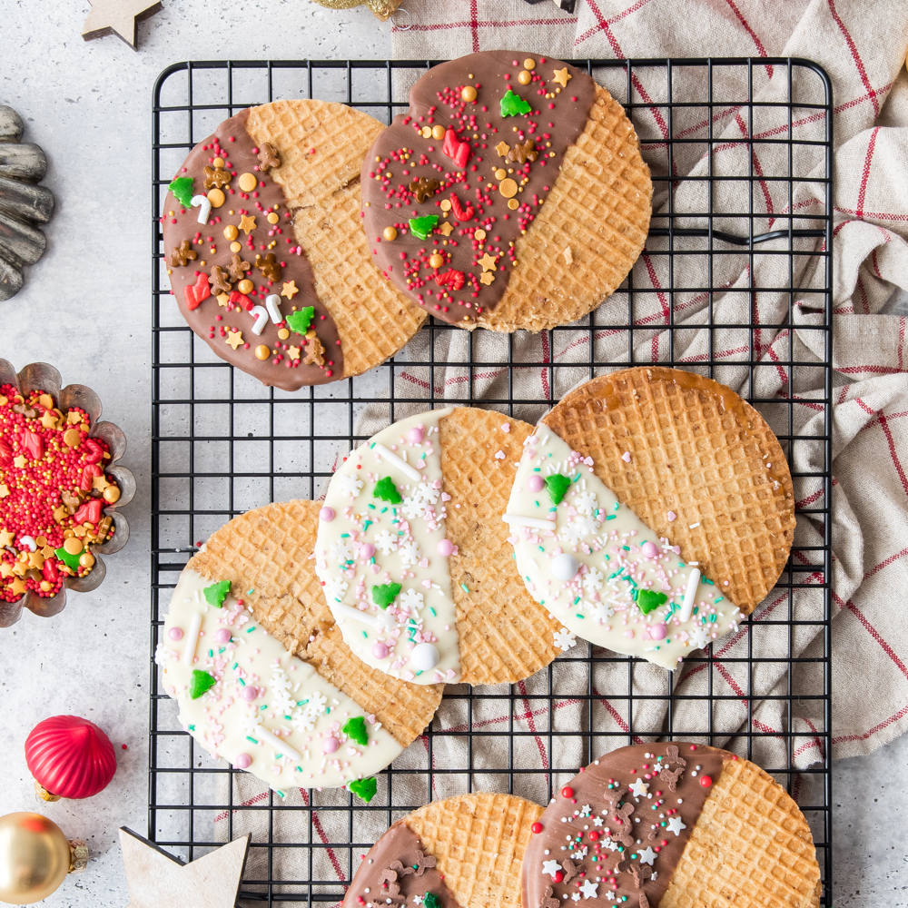 Kerst stroopwafels uitgelicht