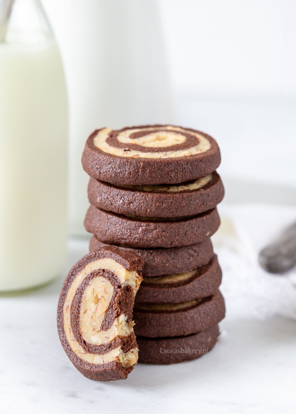 Chocolade-amandel shortbread swirl koekjes (1)