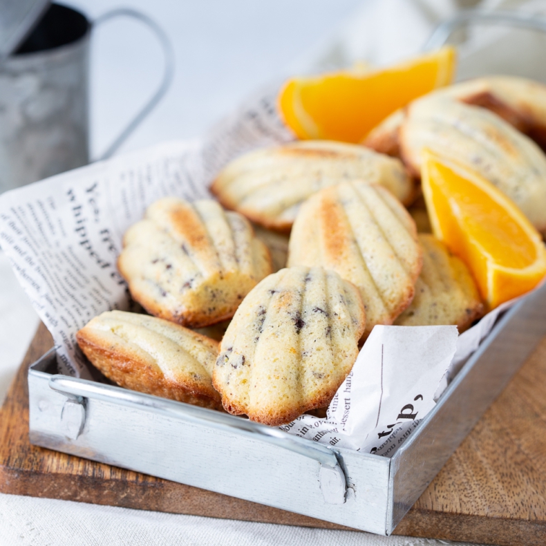 Luxe sinaasappel madeleines met pure chocolade