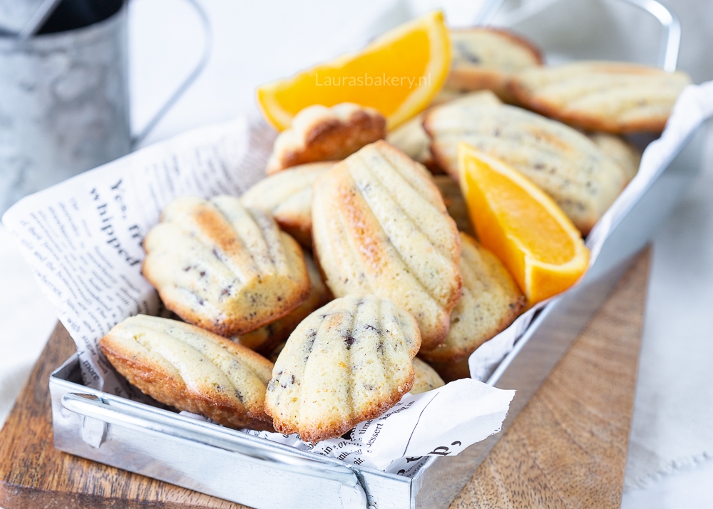 Luxe sinaasappel madeleines met pure chocolade