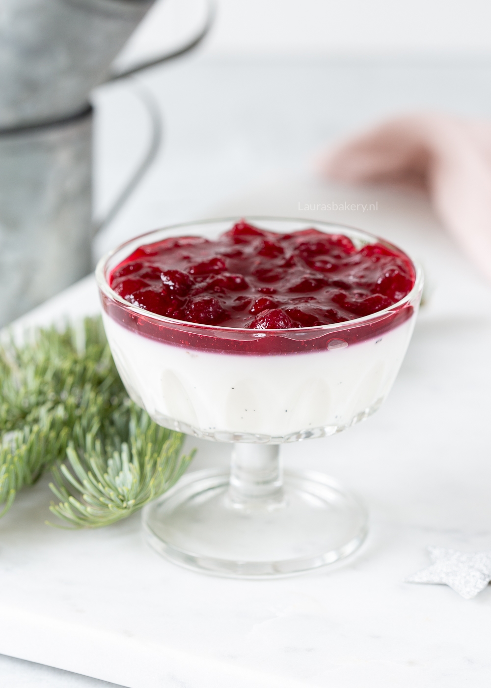 Cranberry panna cotta