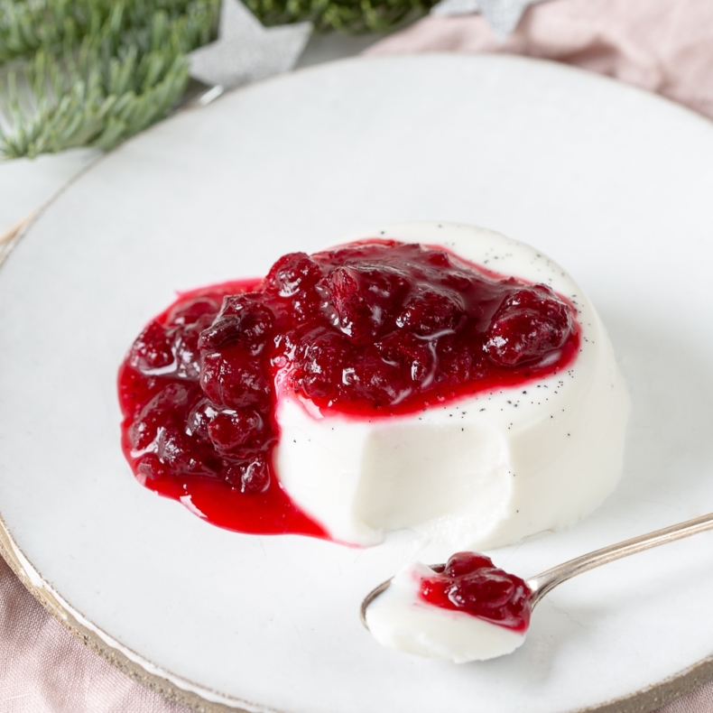 Panna cotta met geitenmelk en geitenyoghurt