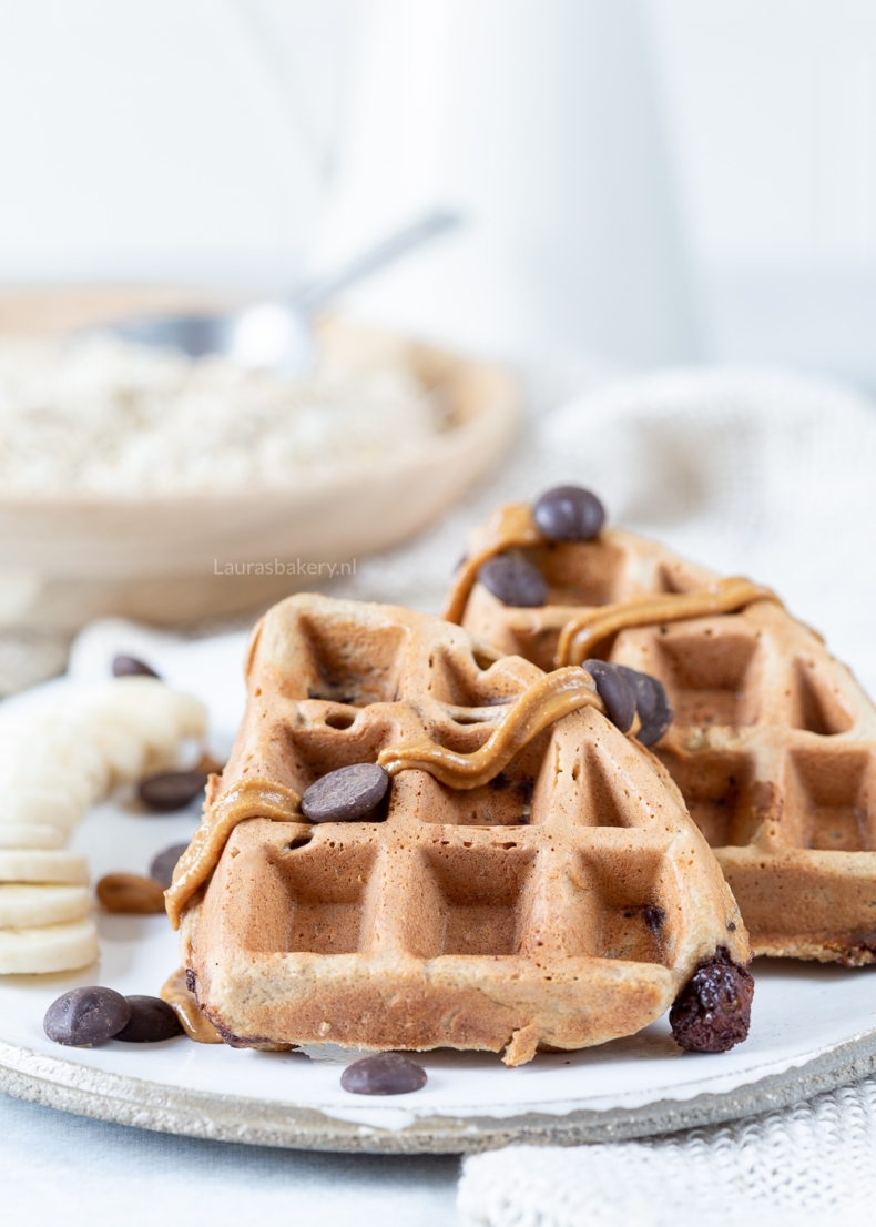 Pindakaas havermoutwafels met chocolate chips (2)