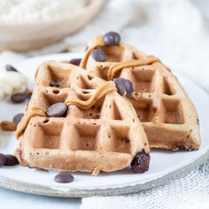 Pindakaas havermout wafels met chocolate chips (1)