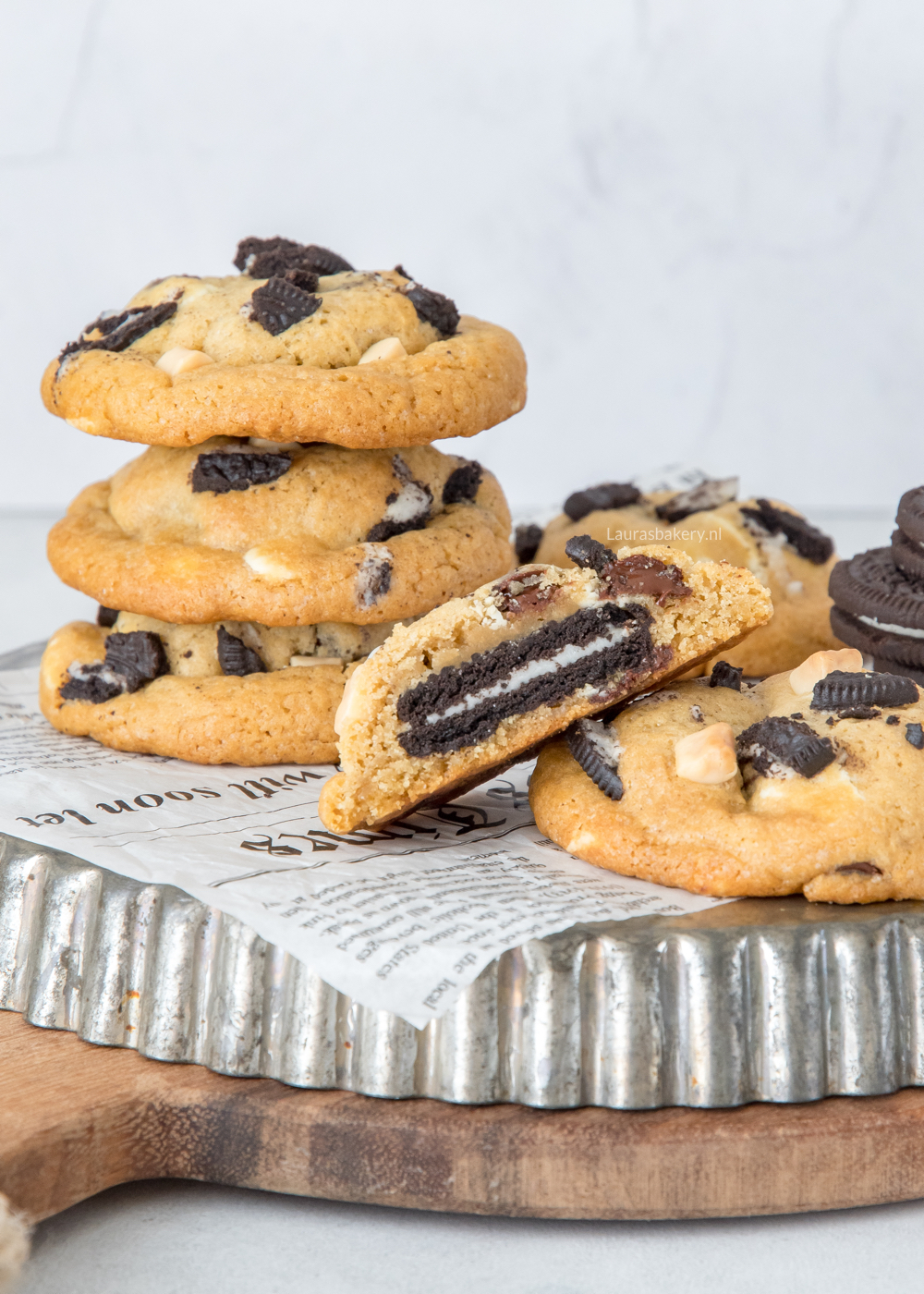 Gevulde Oreo chocolate chip koeken