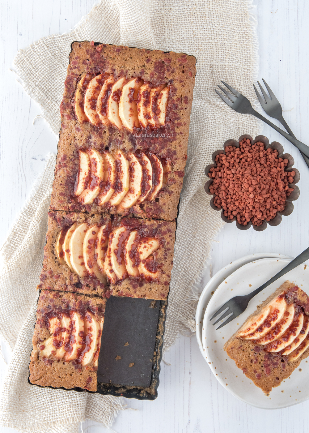 Appel-kaneel plaatcake