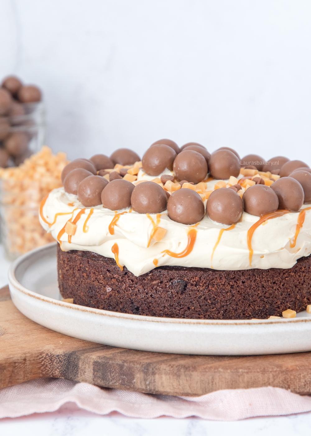 4 persoons chocolade-karamel taartje