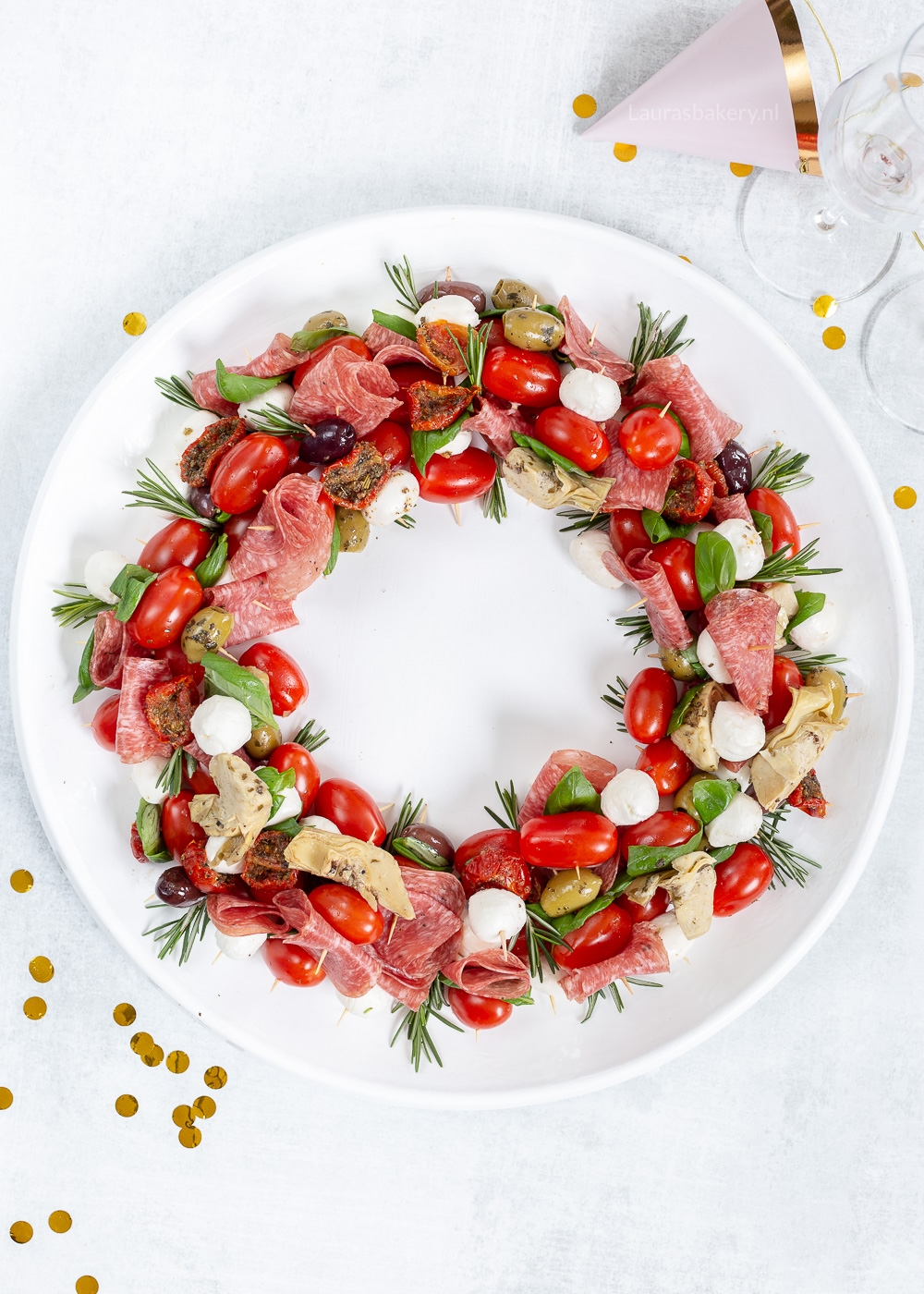 Antipasti borrelkrans (Italiaanse borrelplank)