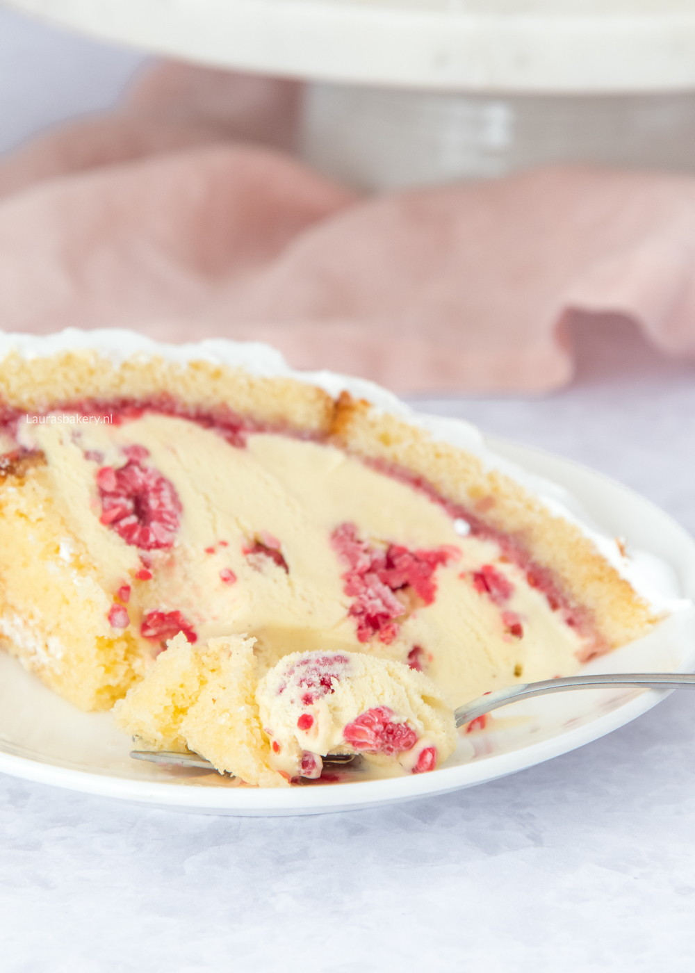 hapje uit baked alaska met frambozen
