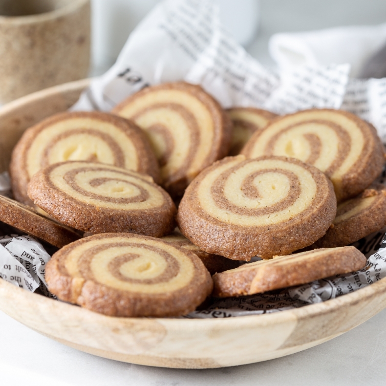 Speculaas shortbread swirl koekjes