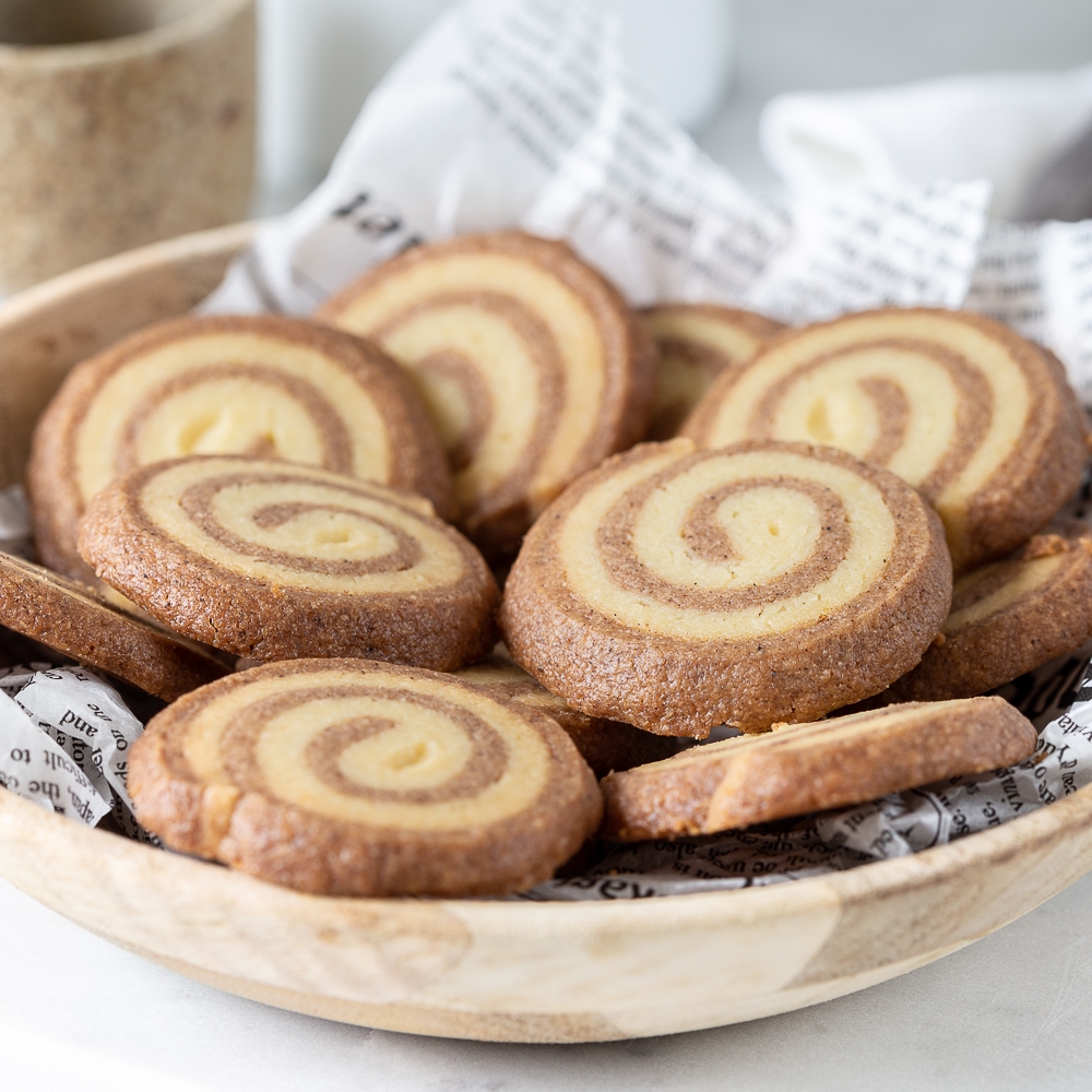 Speculaas shortbread swirl koekjes recept