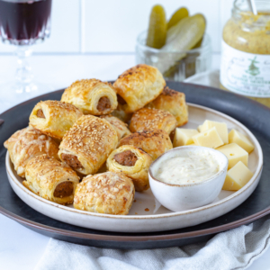 Bladerdeeghapjes met gehakt recept