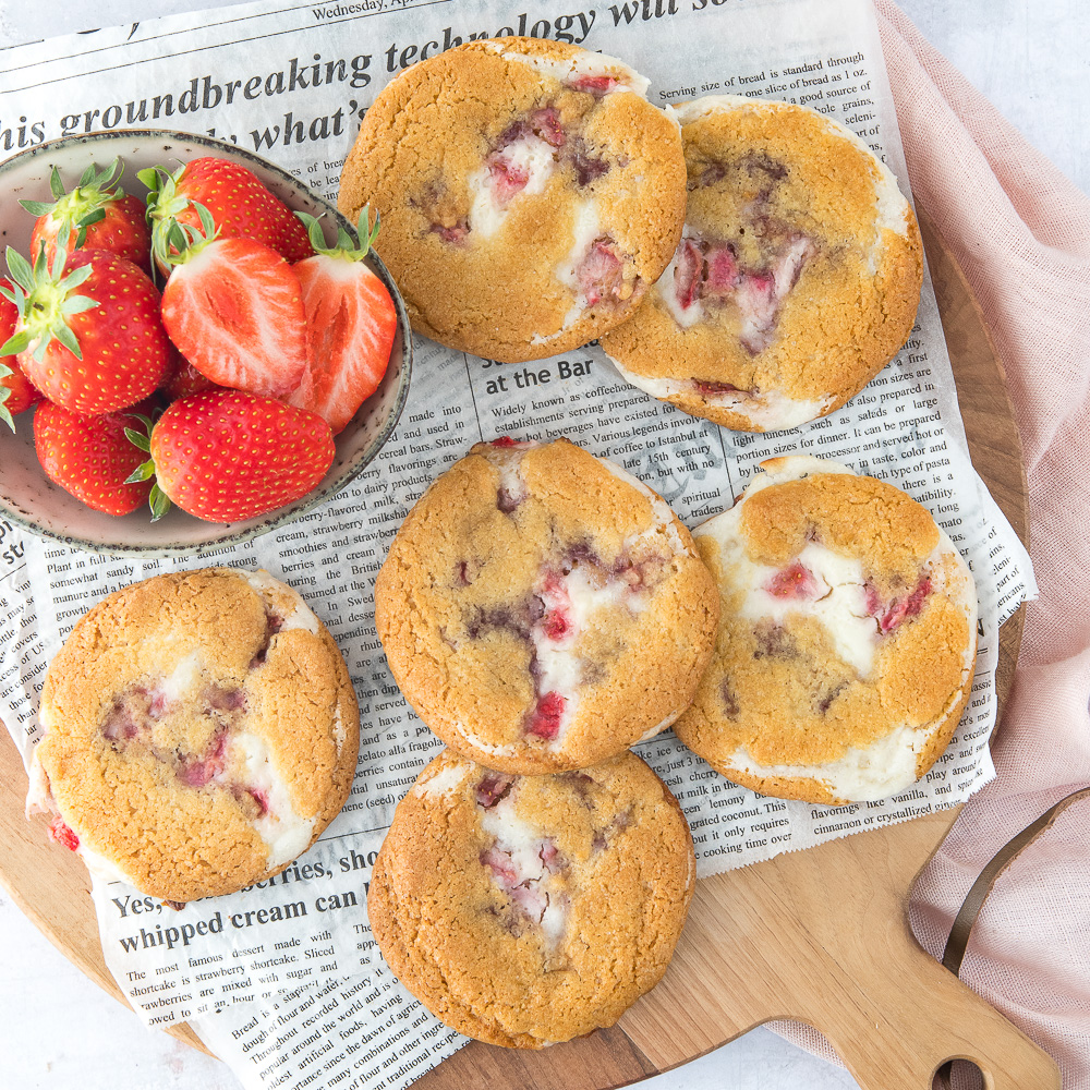 aardbeien cheescake koekjes