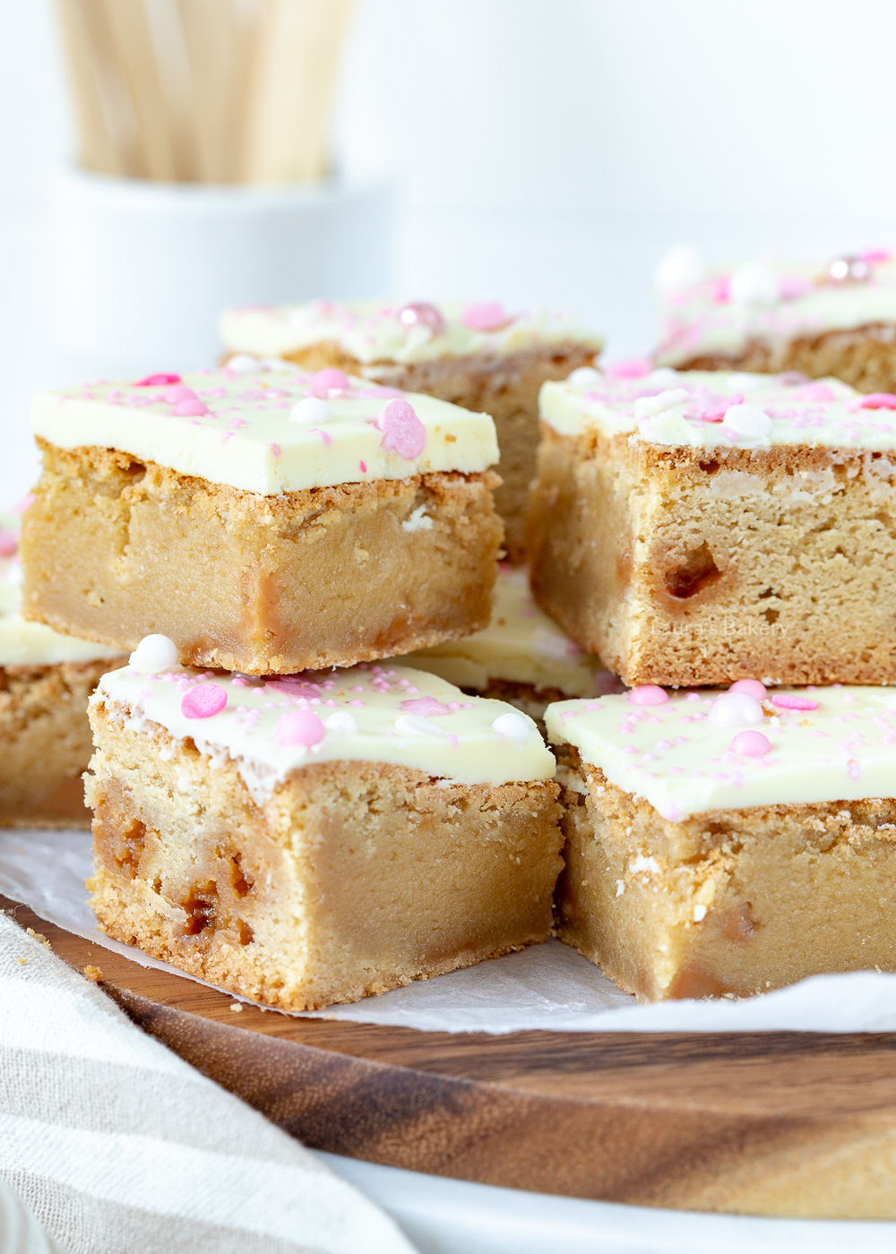 Blondies met karamel