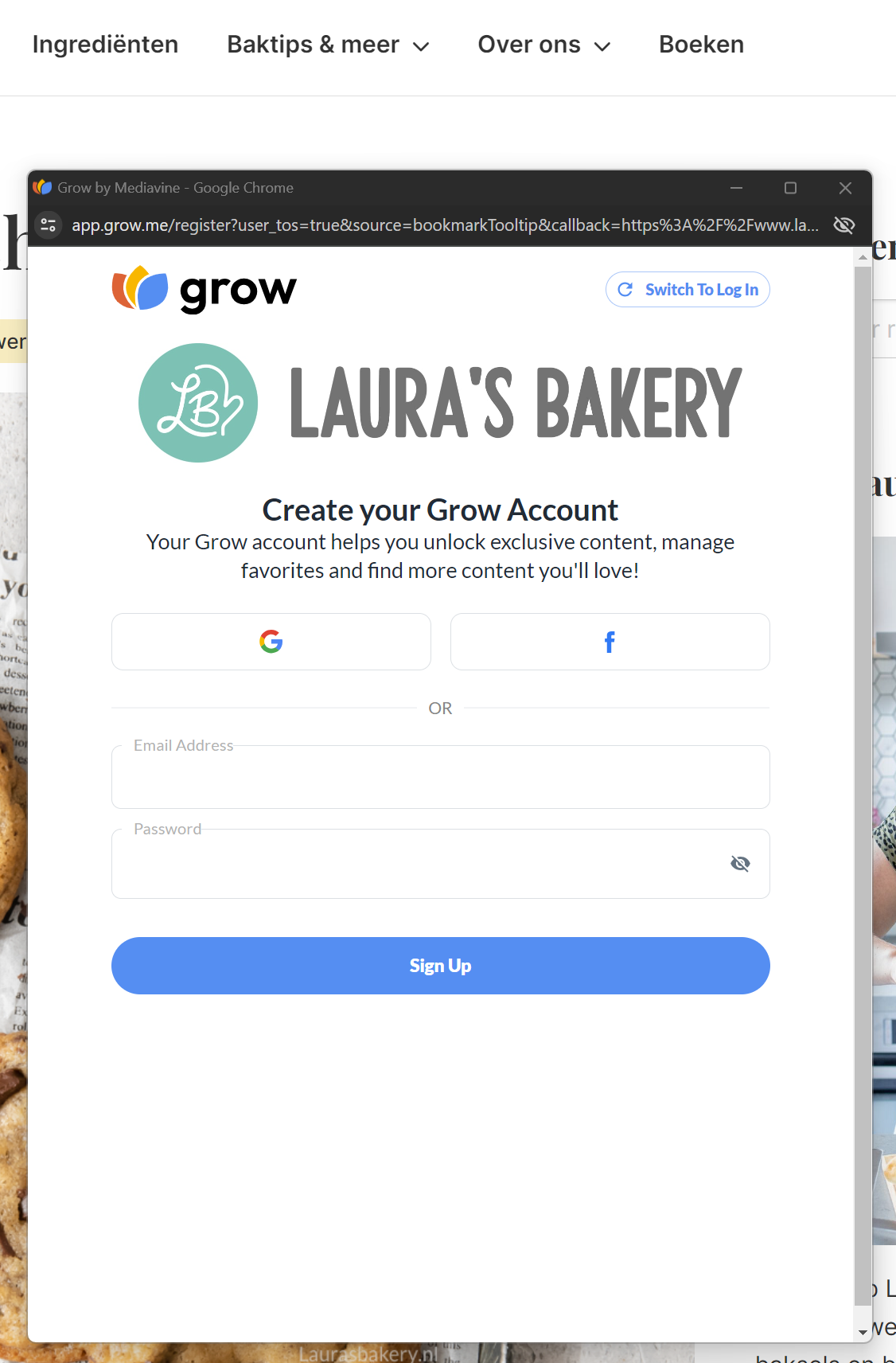 Grow stap 3 account aanmaken