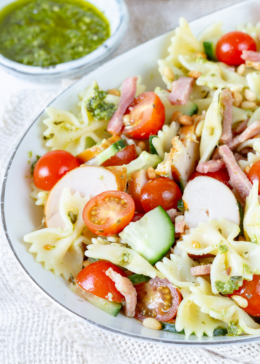 Italiaanse pastasalade met kip