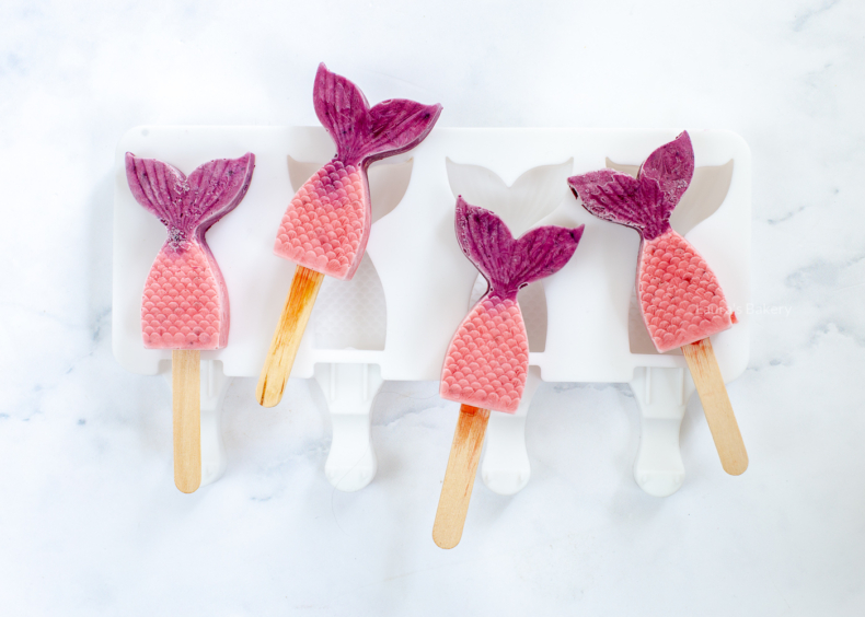 Zeemeerminnen ijsjes - aardbeien blauwe bessen ijsjes (4)