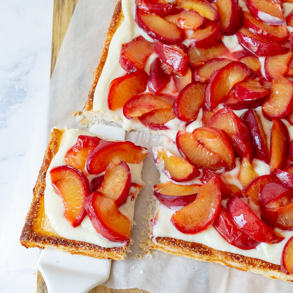 Pruimentaart met bladerdeeg recept