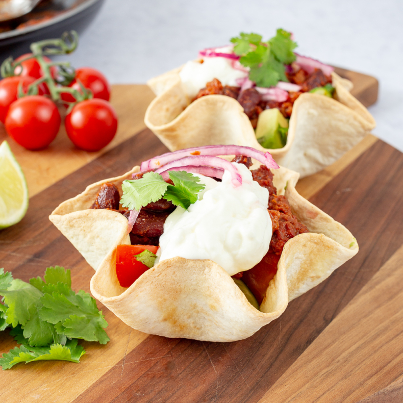 Tortilla taco bowl