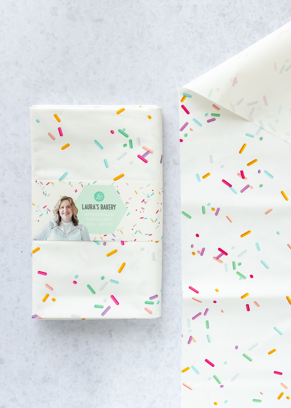 Afneembaar tafelkleed sprinkles collectie