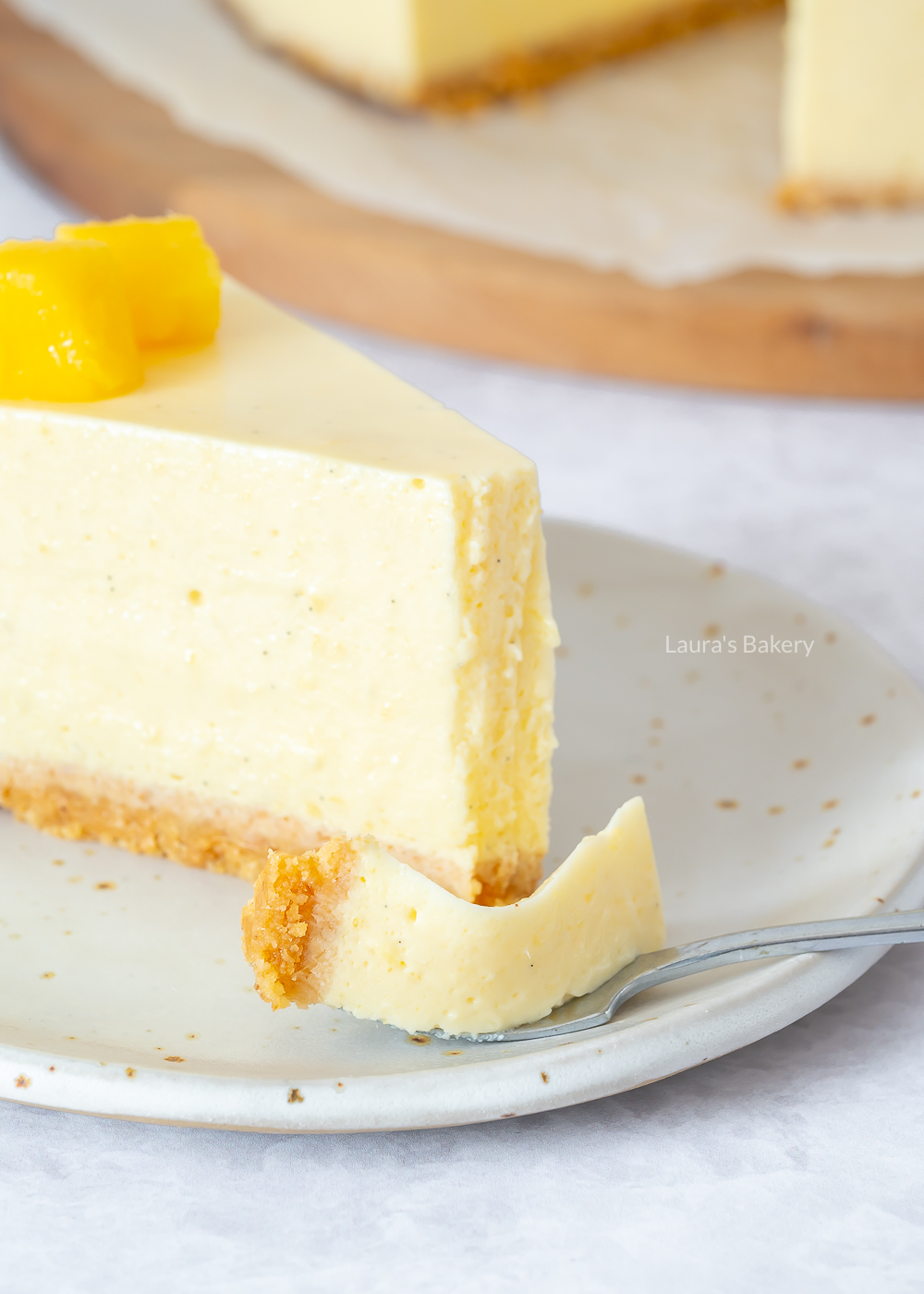 Puntje mango kwarktaart