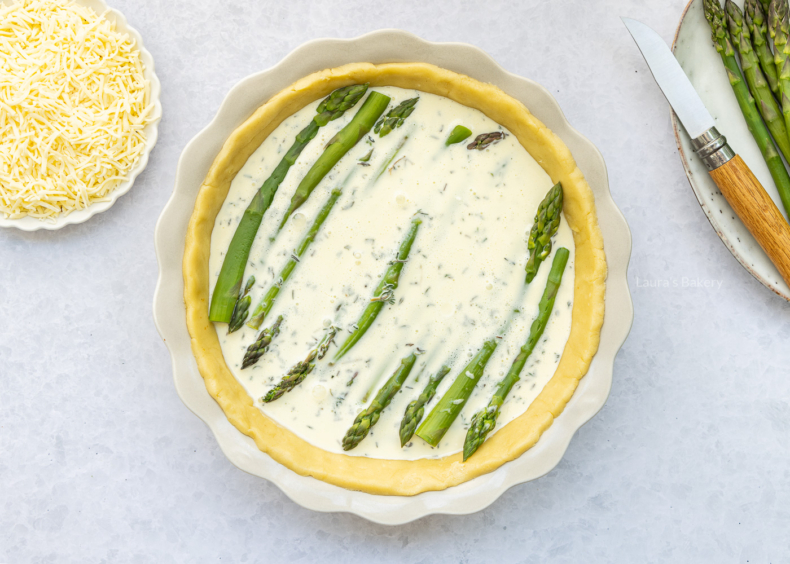 Groene asperge quiche maken